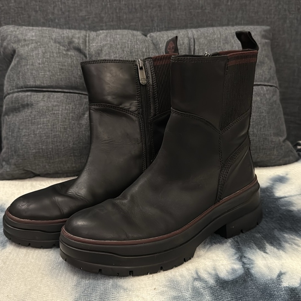Timberland Black Winter Boots Durable Rubber Soles